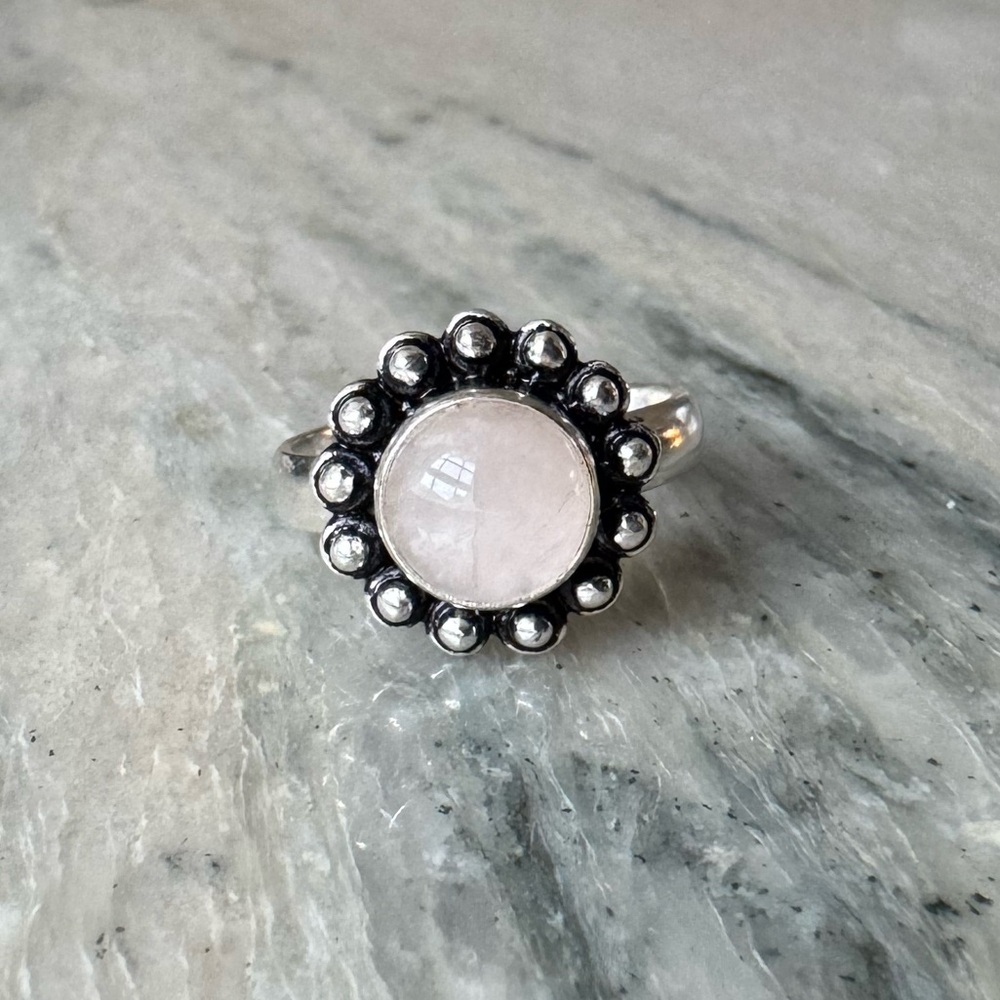 Sundance Silver Ring with Pale Pink Stone